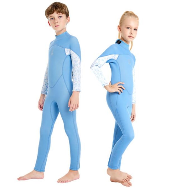 Barn One Piece långärmad baddräkt blue L