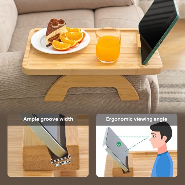 Sofa Arm Tray Bord Klemmet Til Bakke Rectangular