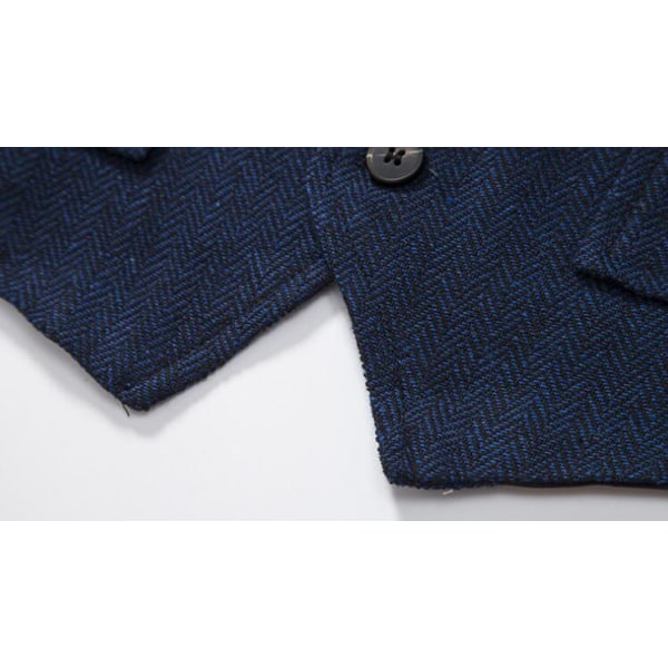 Casual enkelknäppt kostymväst för män Blue 2XL