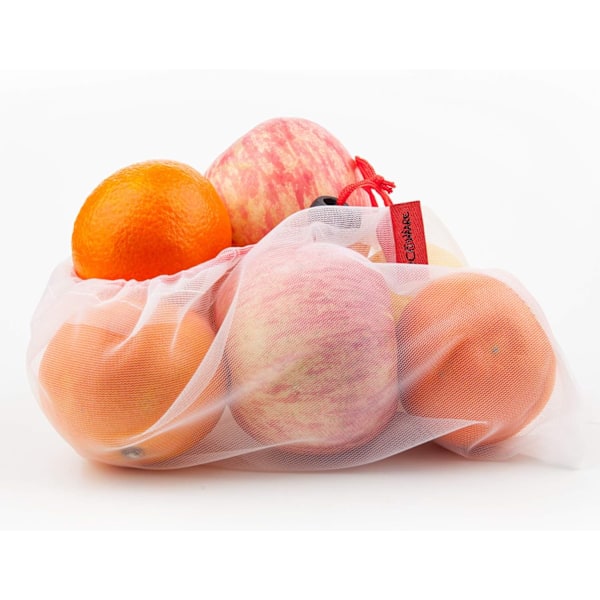 15 Gjenbrukbare Nettposer for Frukt og Grønnsaker - Miljøvennlige - Vaskbare og Gjennomsiktige 15PCS
