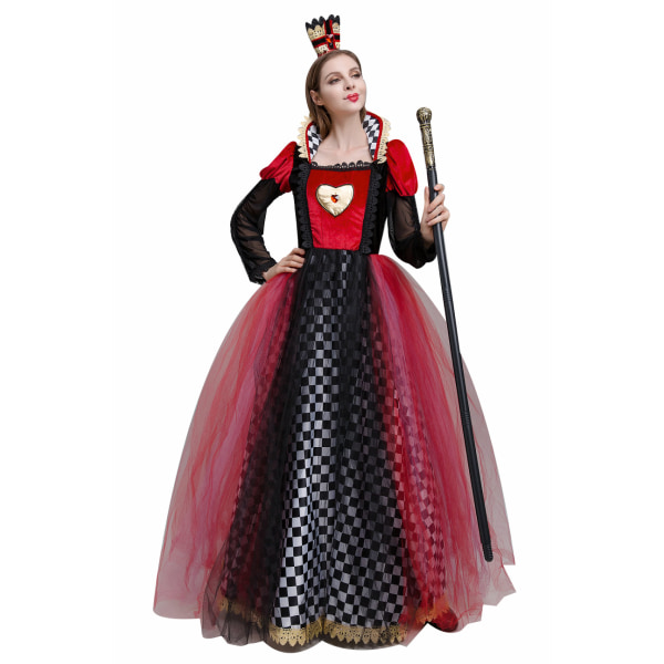 Kvinnors Queen Of Hearts kostym Halloween L