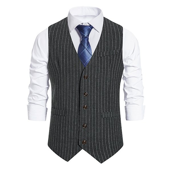 Herrevest Slim Fit Vest for Business Dark Grey M