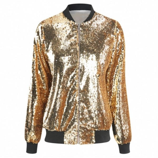 Dam Sparkle Paljetter Jacka Casual Jacka gold S