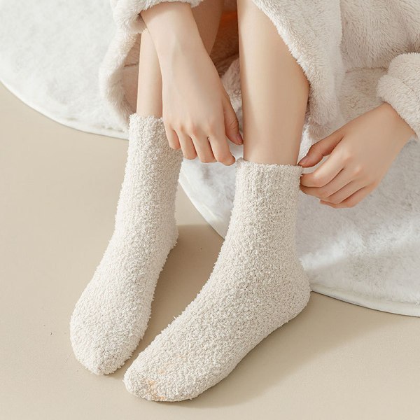 Vinter Fluffiga Tofflor Strumpor, Plysch Sov Footies 1 Par Black