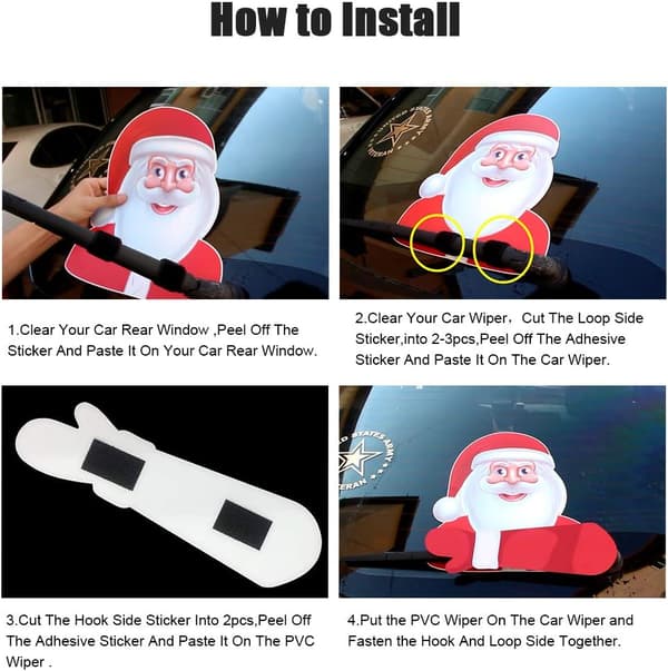 Jultomte Vindrutetorkar Dekal för Bilar Style2