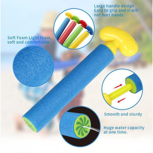 6 st. Skumvattenpistoler för vattenlek Cloud Handle 4*31CM