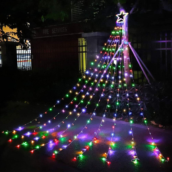 Vattenfall julbelysning med 8 lägen för julgransdekoration Colorful Light