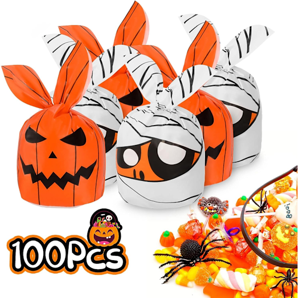 100 kpl Halloween-karkkipusseja temppuiluun tai herkkujen jakamiseen Set 1