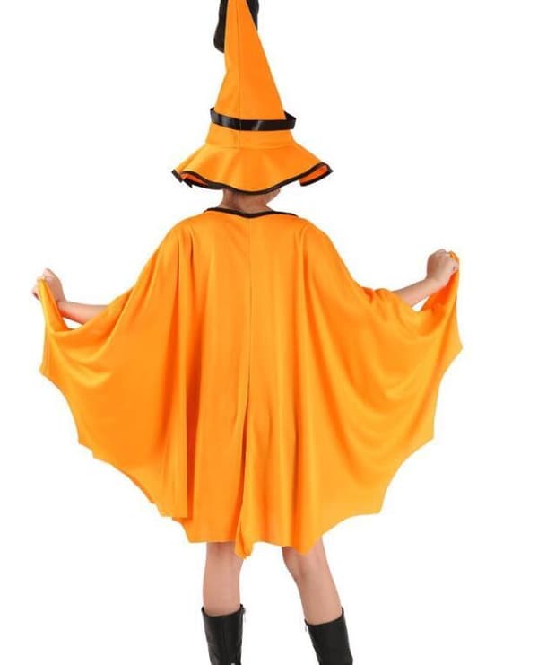 Pige Witch Græskar Kappe Kappe Giveaway Hat Orange