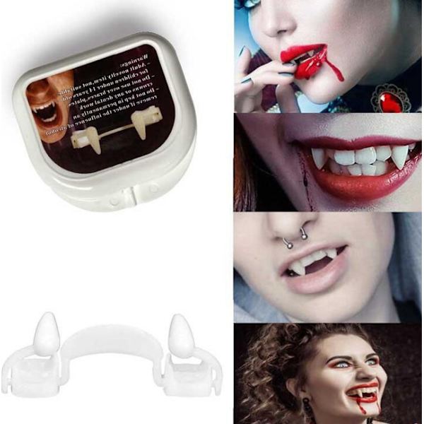 Halloween Utbrytbara Vampyrtänder Utbrytbara Tandställning White