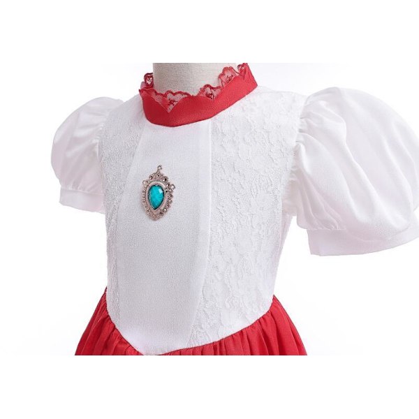 Rosa Prinsessklänningar för Barn Jul Cosplay White 140CM