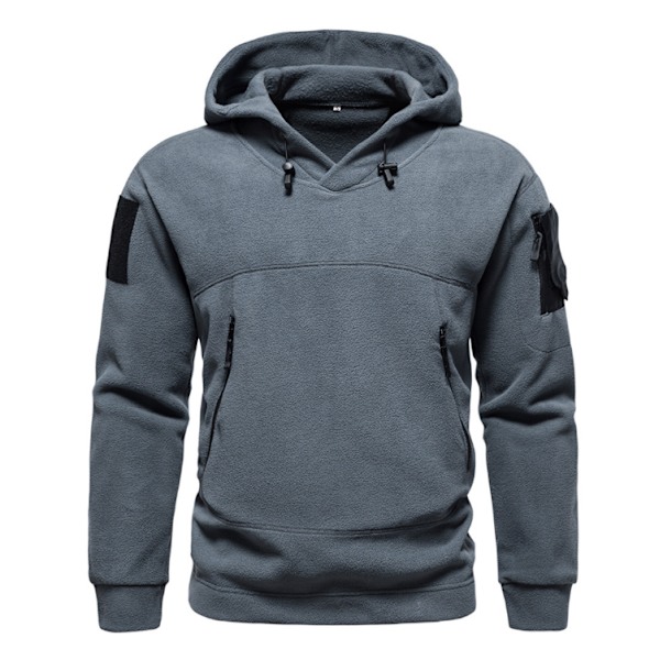 Långärmade luvtröjor i fleece för män grey M