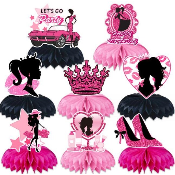 8 stk. Pink Hvepsebo-Pynt til Fødselsdagsfest 8 PCS