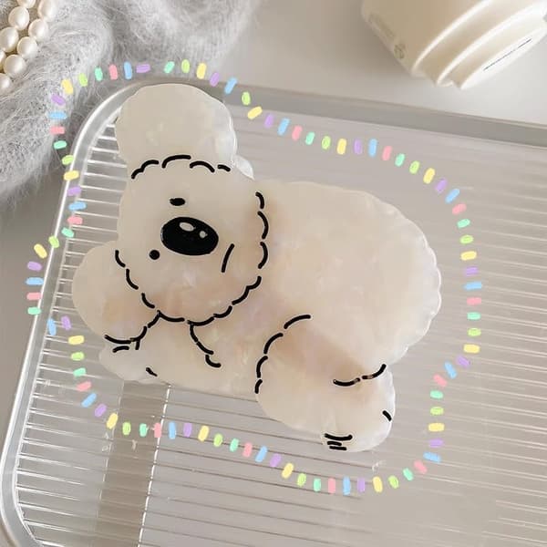 Koala Klipp Dyr Kawaii Søt Hårklype for Kvinner White S
