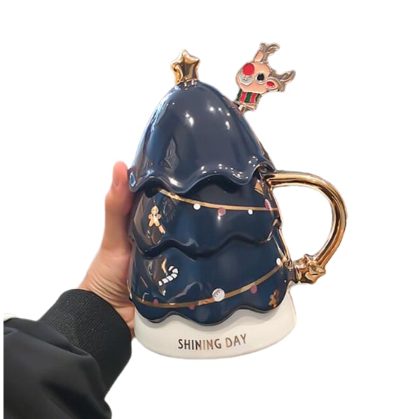 450ml Mugg i Julgransform Blue