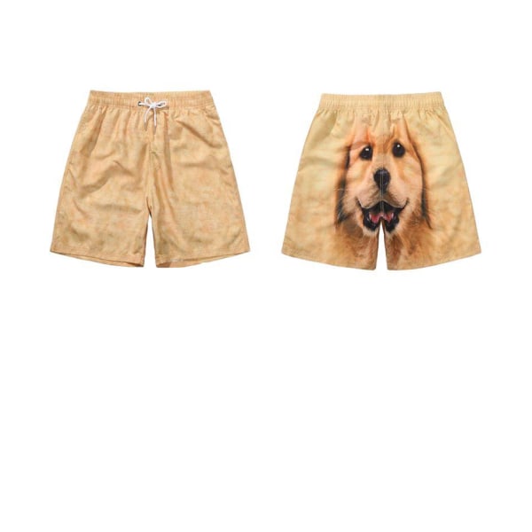 Dame Pyjamashorts Lounge Unisex Bund Puppy Sleepwear Gold XL