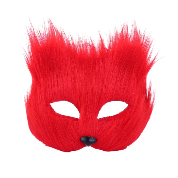 Halloween Fox Mask Cosplay Kostym Fox Half Face Masks RED