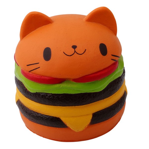 Squishies Jumbo Långsamt Stigande Kawaii Squishie Katt Hamburgerbröd Leksak Q2