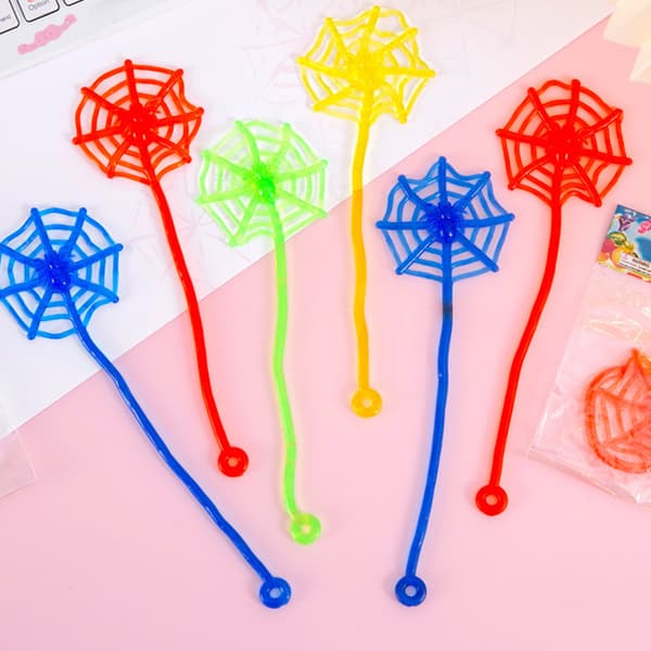 15 st Roliga Mini Klibbiga Spindelnätsleksaker som Present till Barnkalas Multicolor -15pcs