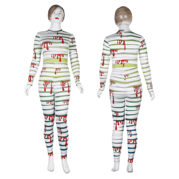 Naisten Luuranko Halloween Bodysuit Puku Venyvä Ohut Catsuit Hyppyasu WB142010 M