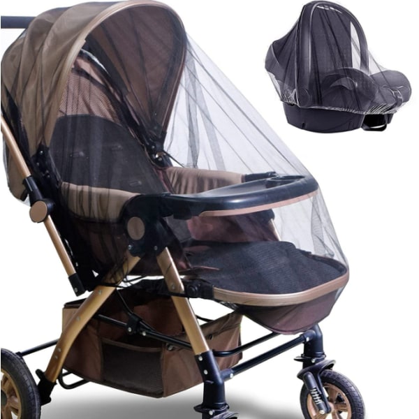 2-pack slitstarkt myggnät för baby black