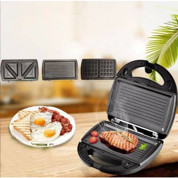 Tre i en multifunktionell frukostmaskin för hemmet black