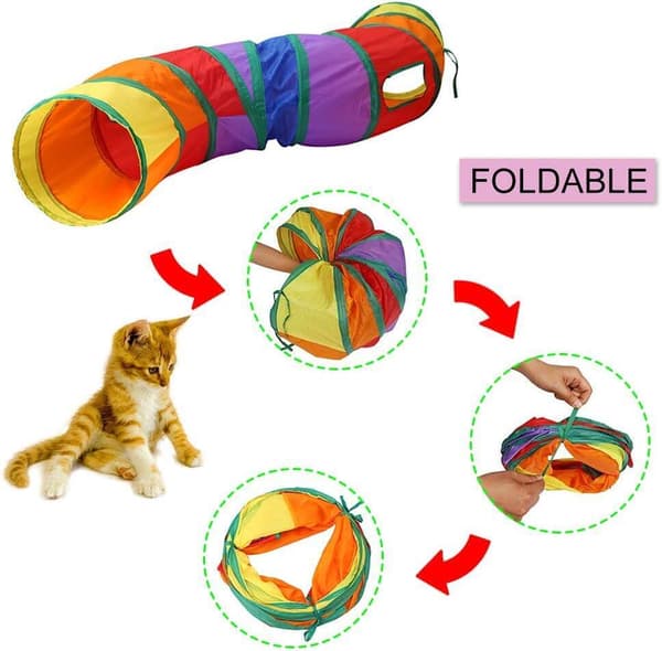 Kattunnel, Kattuber för Innekatter, Hopfällbar Rainbow S shape