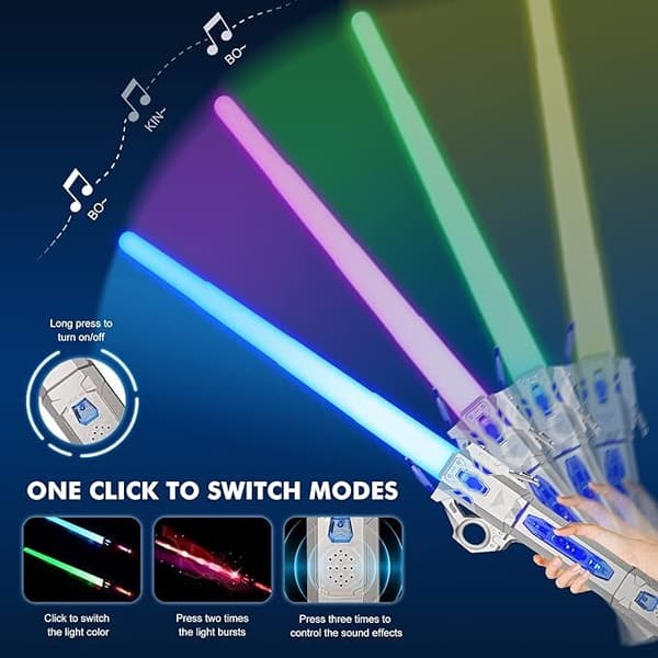 LED Farveændrende Star Wars Teleskopiske Lysværd Legetøj Bronze