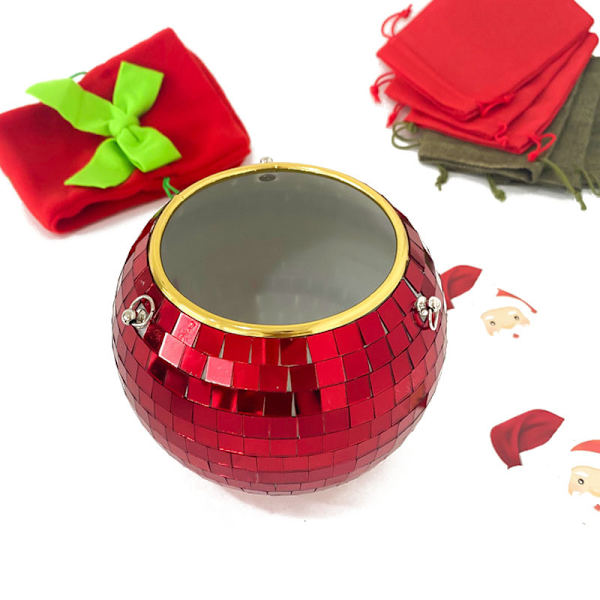 Speglad boll hängande blomkruka Korg Red 10cm