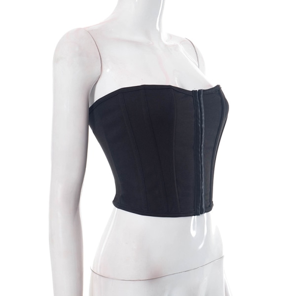 Mesh-Bustier, Strapless, Öppen Rygg, Crop Top för Kvinnor Black M