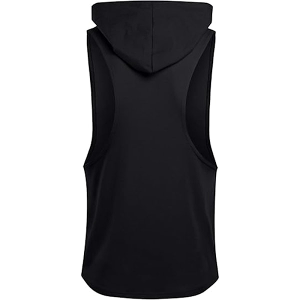 Miesten treenihupparihihaton lihaspaita kehonrakennukseen Black S