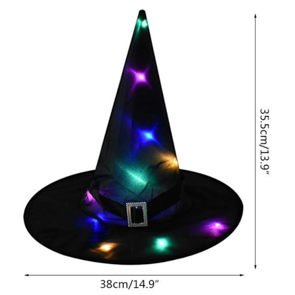 2-pakkauksen Halloween-noitakypärävalot, Halloween LED-riiputettavat valaistut hehkuvat noitakypärät Red