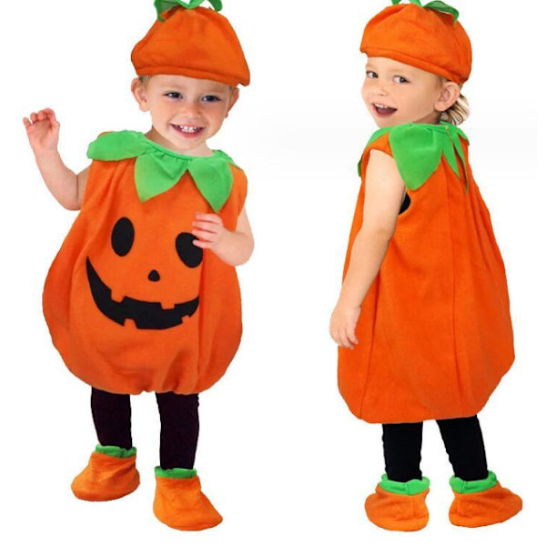 Söpö Lapsen Halloween-Kurpitsaasu Hatulla Style1 80CM
