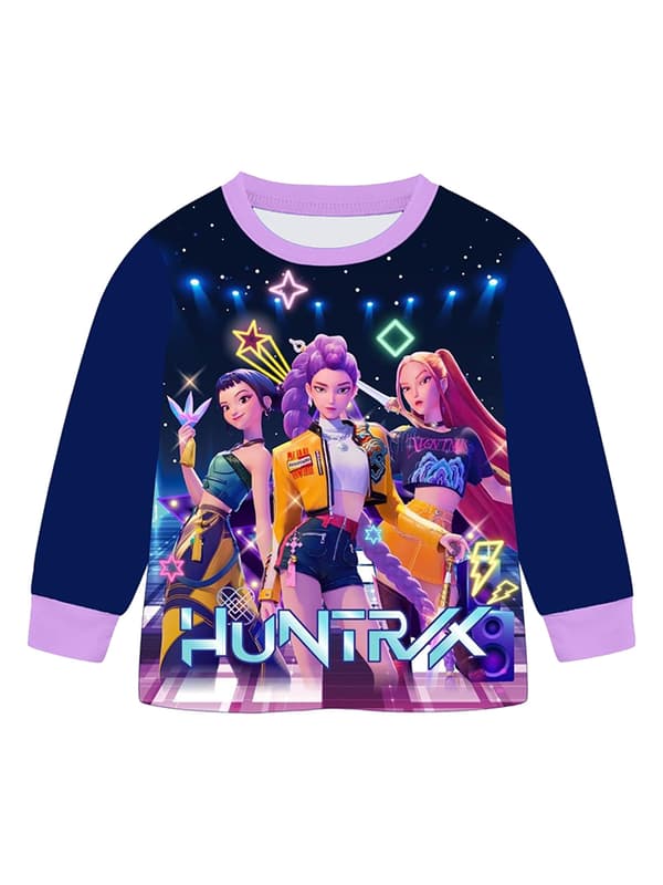 Demon Slayer Pyjamas Set för Barn Långärmad Tröja och Byxor Sovkläder purple 110CM