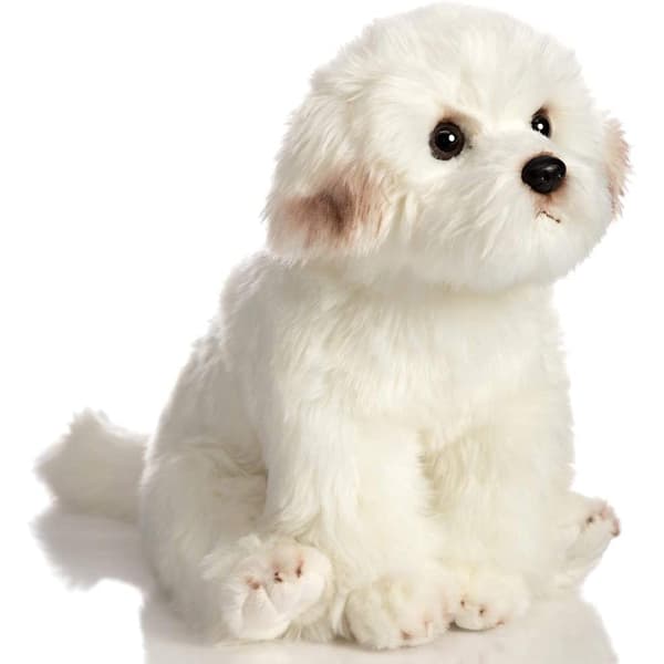 Realistisk plysch maltesisk hundleksaksdocka 24cm
