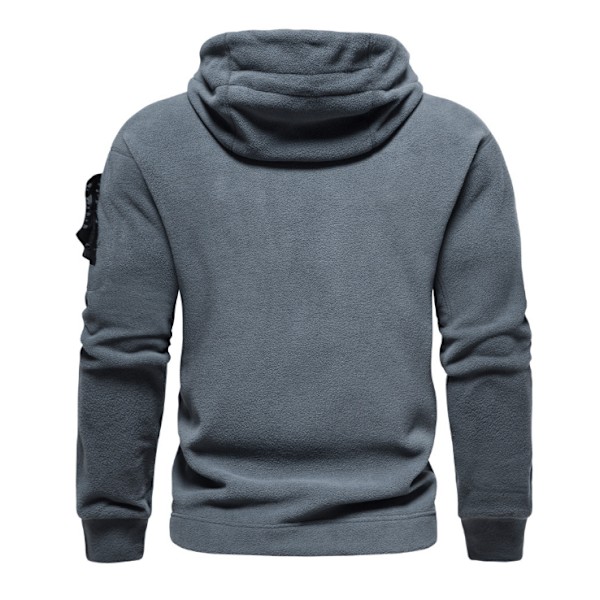 Långärmade luvtröjor i fleece för män grey M
