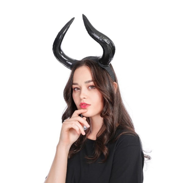 Black Horns Pannband Halloween Devil Horn Hårband black