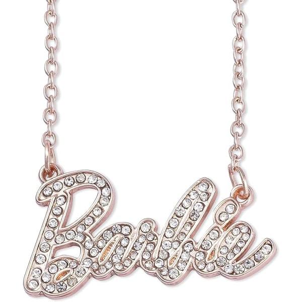 Barbie Crystal Script logotyp halsband Rose Gold