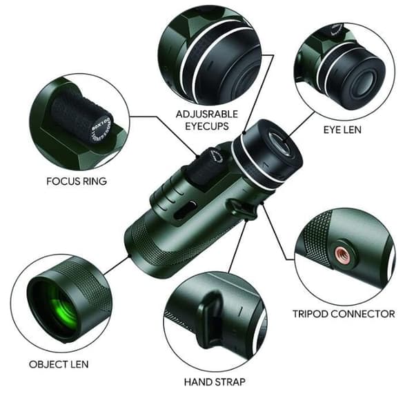 80x100 Monocular-Telescope High Power Monocular black