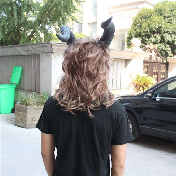 Beast Mask Beast Cosplay Mask med Peruk för Vuxen