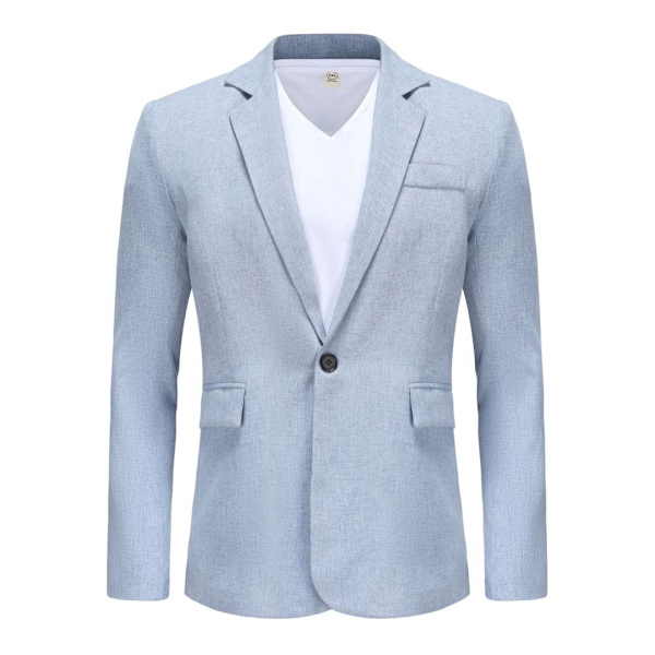 Slim Fit kavaj för män, lätt kostymjacka, 1 knapp blue M