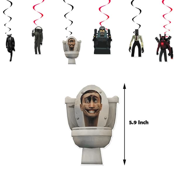 Skibidi Toalett Bursdagsfest Tilbehørsett 4 Pcs