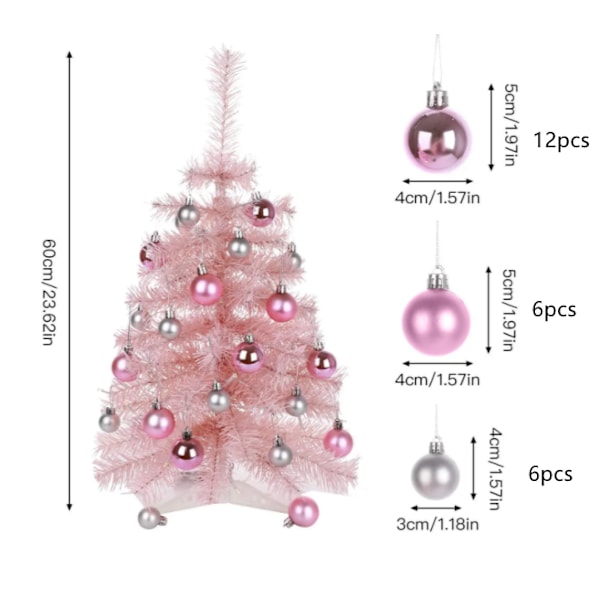 24-tums Mini Desktop Artifical Christmas Tree Simulering