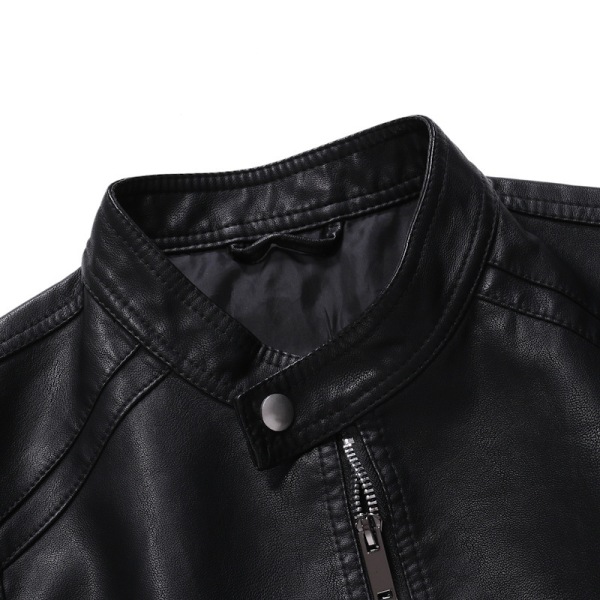 Höst vinterbikerjacka för män i skinn Thin style L