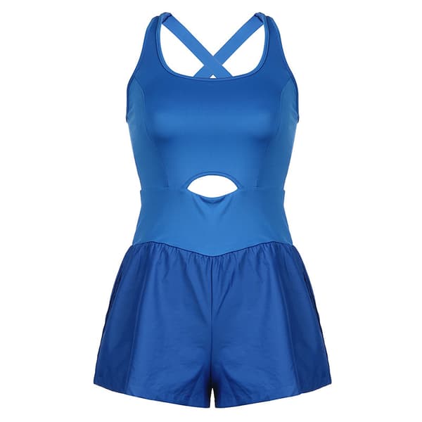 Dame Workout Romper Løbeshorts Atletisk Énstykke Jumpsuits blue S