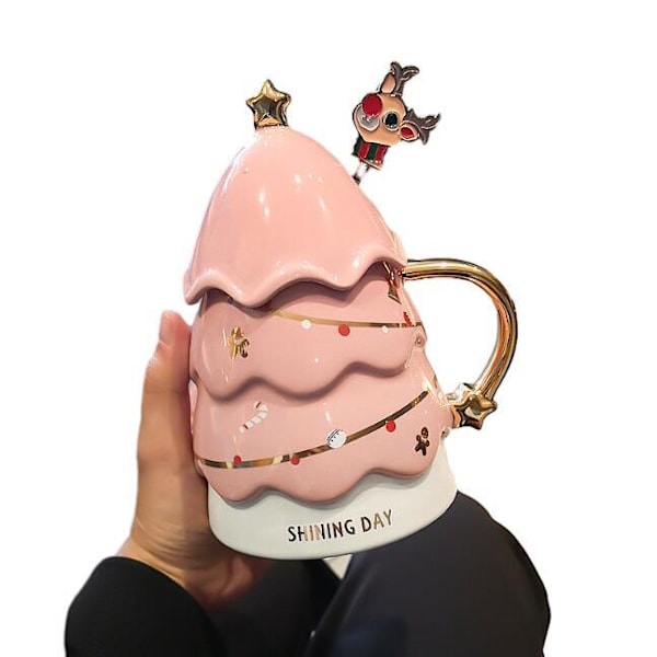 450ml Mugg i Julgransform Pink