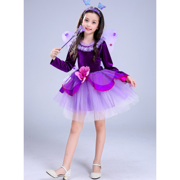Fe med vingar Barndräkt Halloween dark purple 120