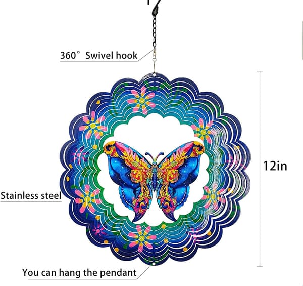 Fjärilsmetallvindspinnare Colorful Butterfly