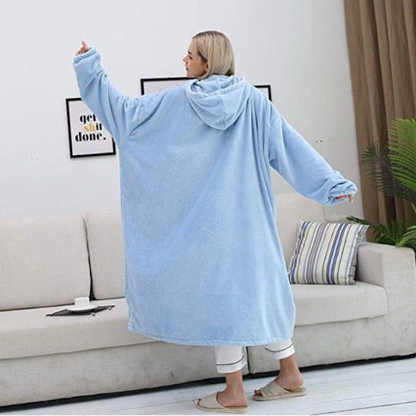 Pars varma nattlinnen Dubbelsidig flanellpyjamas blue