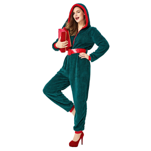 Jumpsuit med huva för kvinnor för jul M
